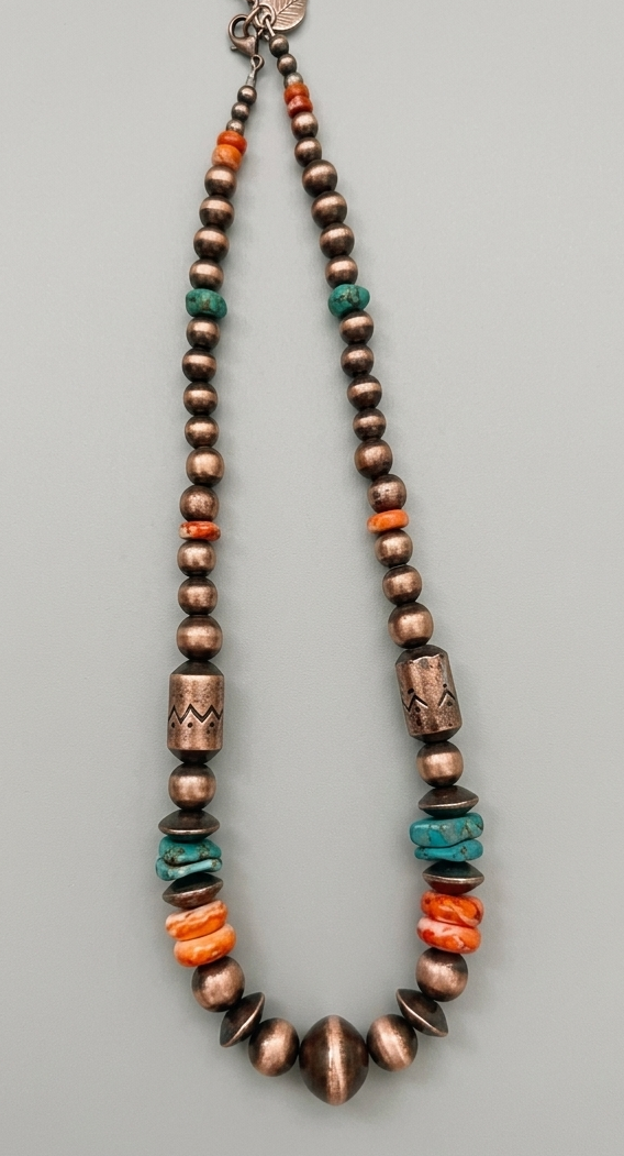 Kingman Turquoise and Rose Martin Necklace