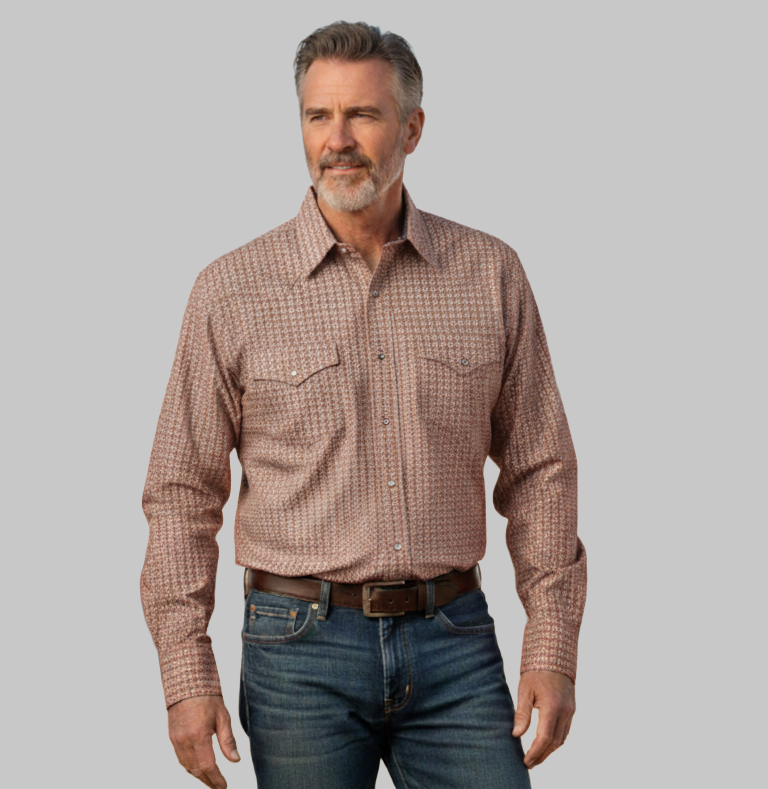 Pearl Snap Long Sleeve Men's Woven (Copy)