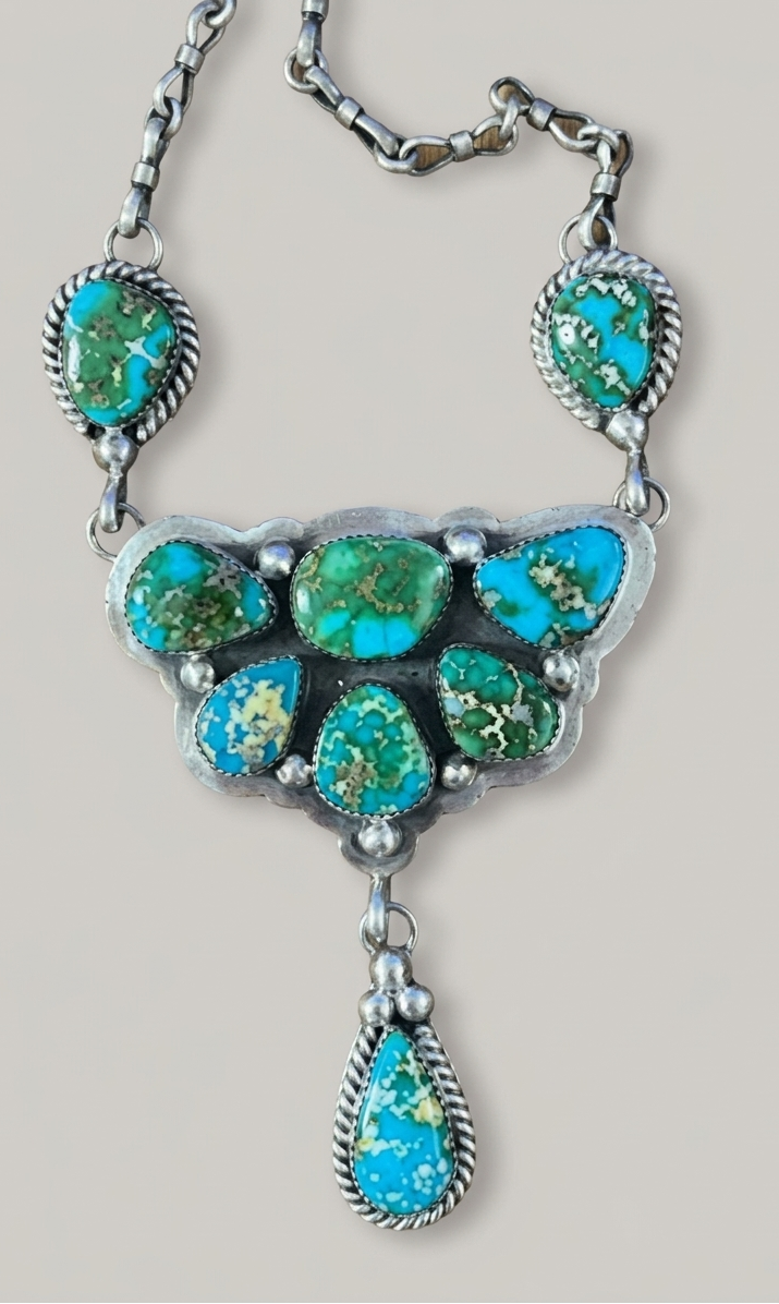 Kingman Turquoise Bib Necklace