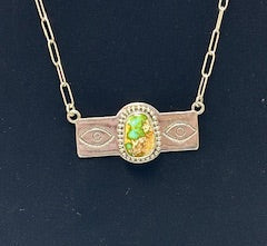 Sterling Silver with Turquoise Bar Necklace