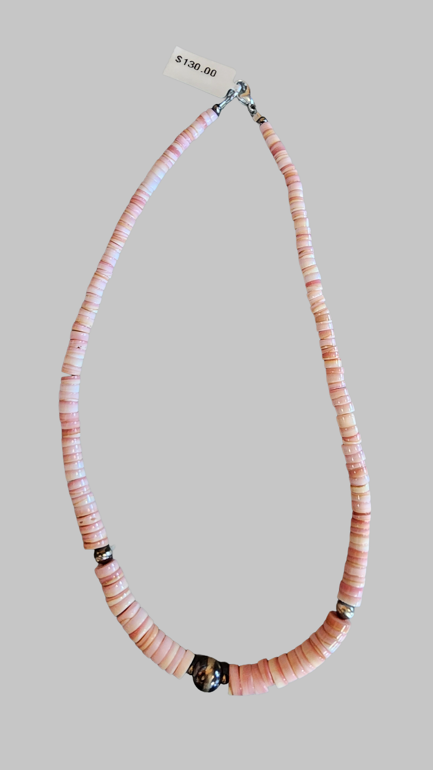 Pink Shell Heishi Disc Necklace