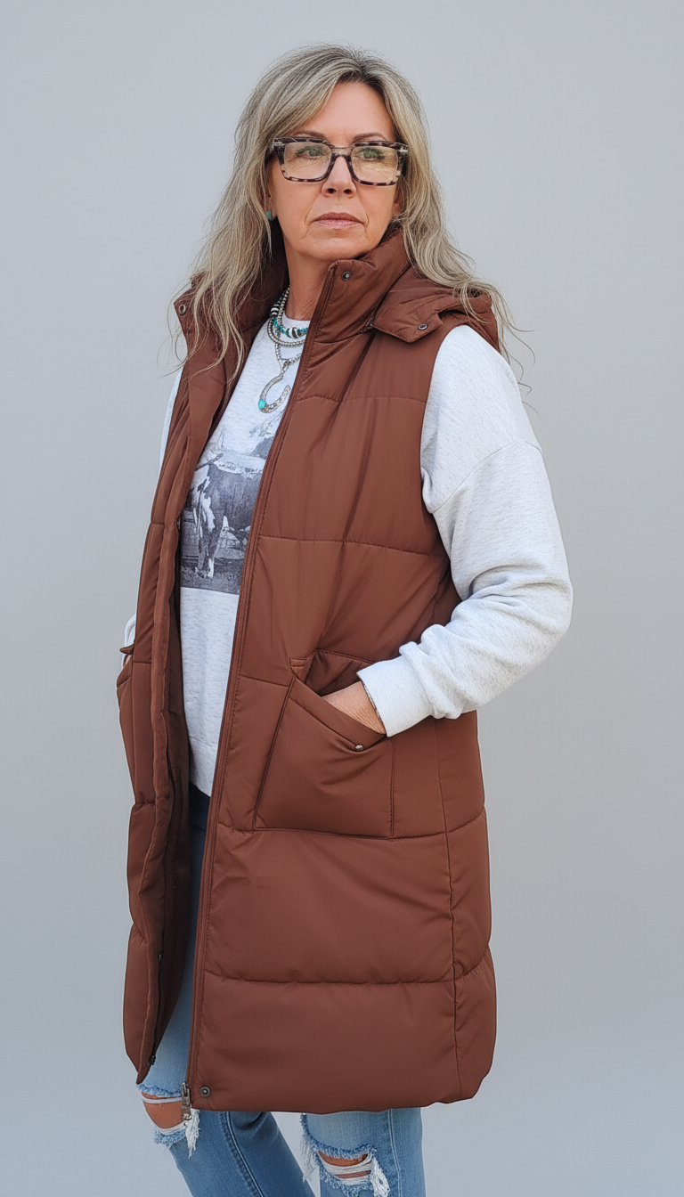 Puffer Vest Brown