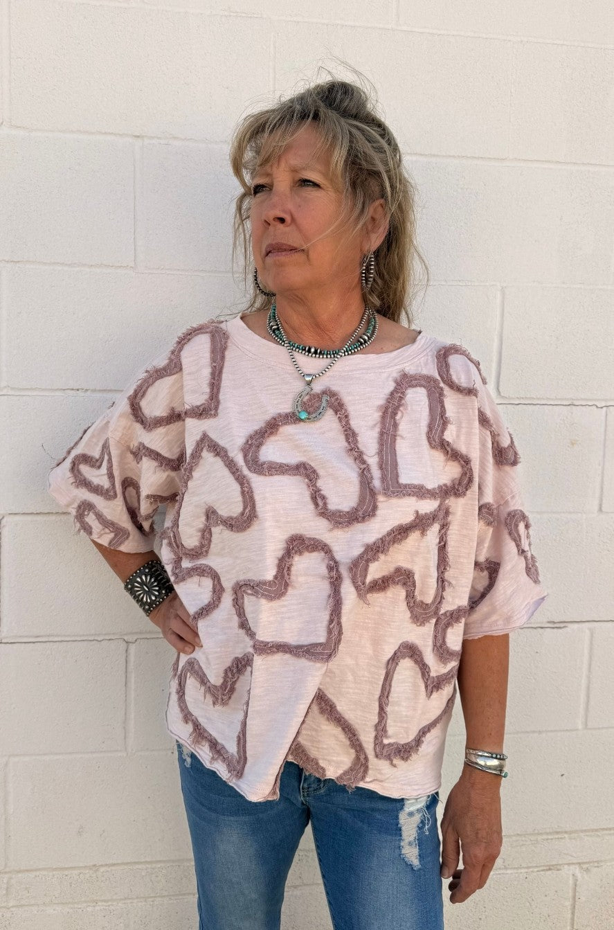 Hearts T-Shirt Blouse