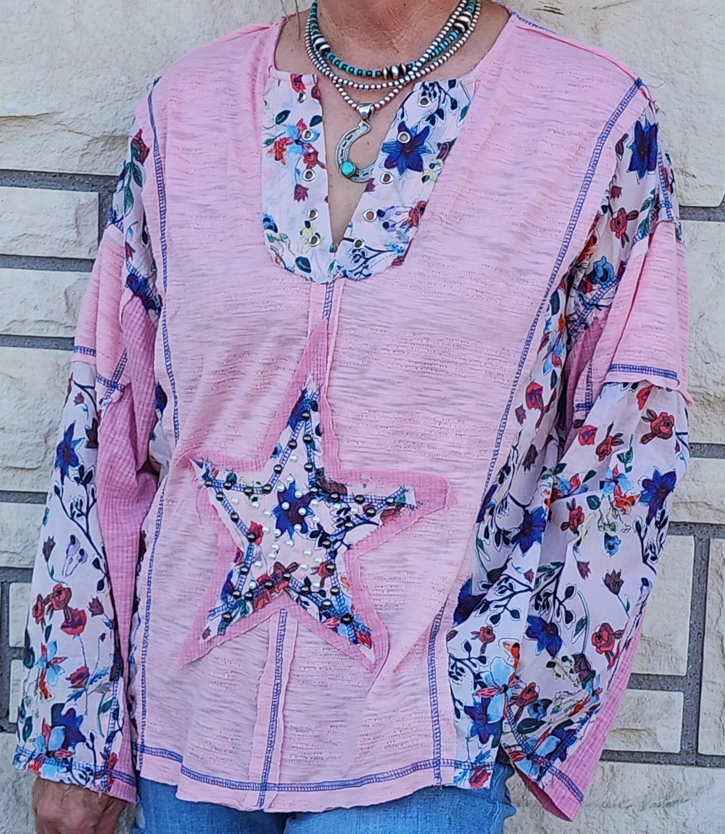 Floral Star Long Sleeve Blouse