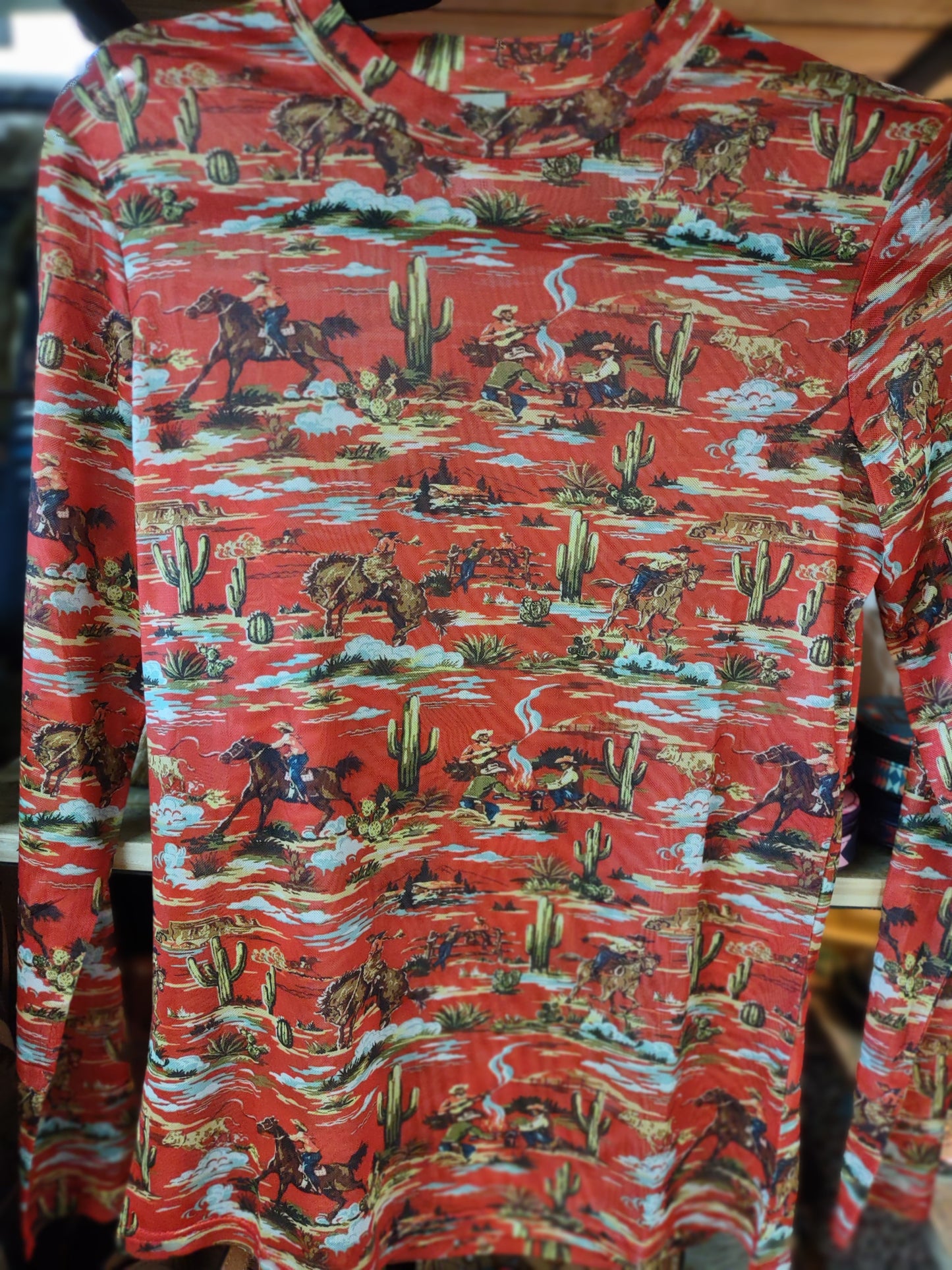 Mesh Shirt-Red Western Days