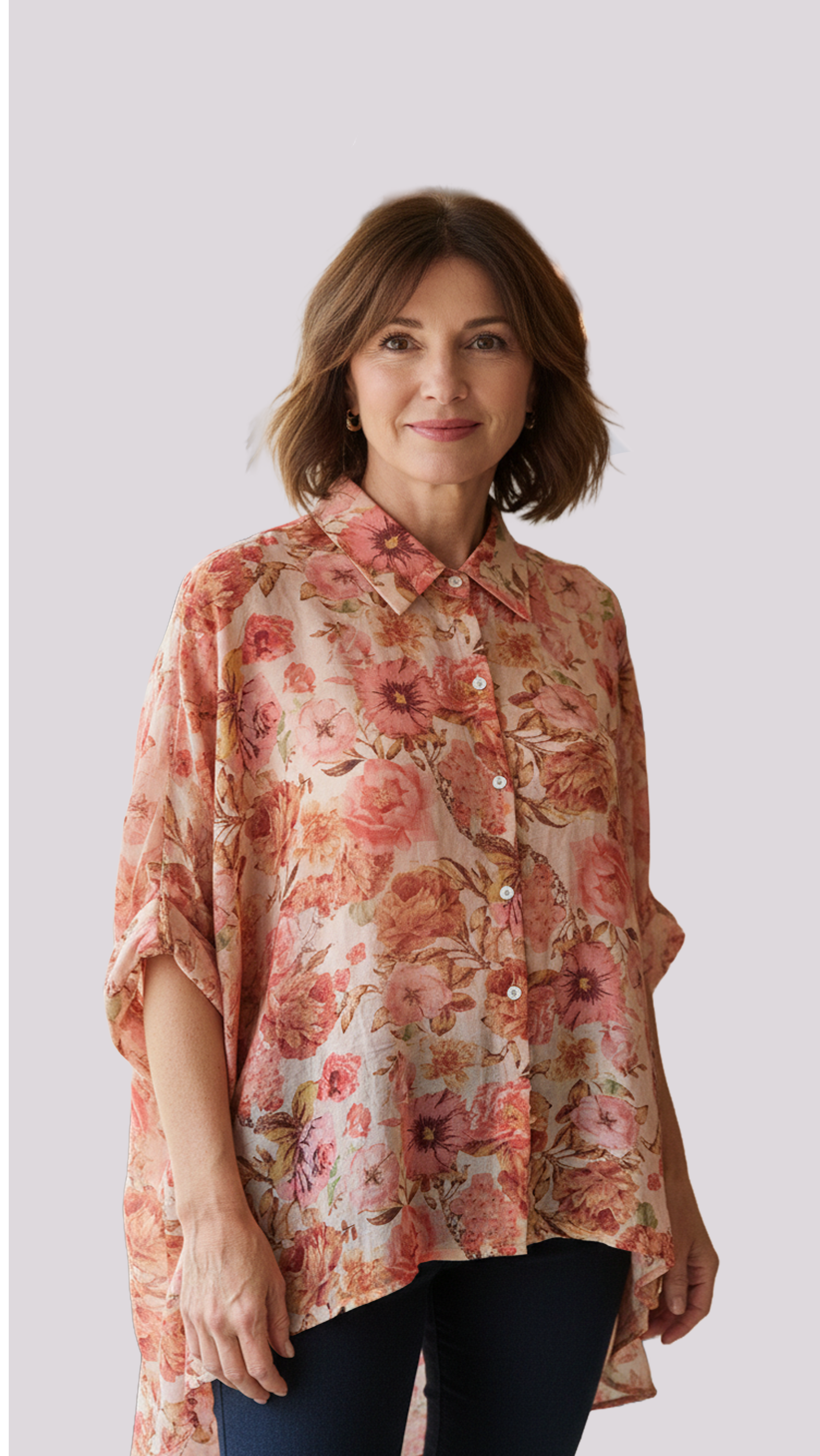 Orange Floral Blouse