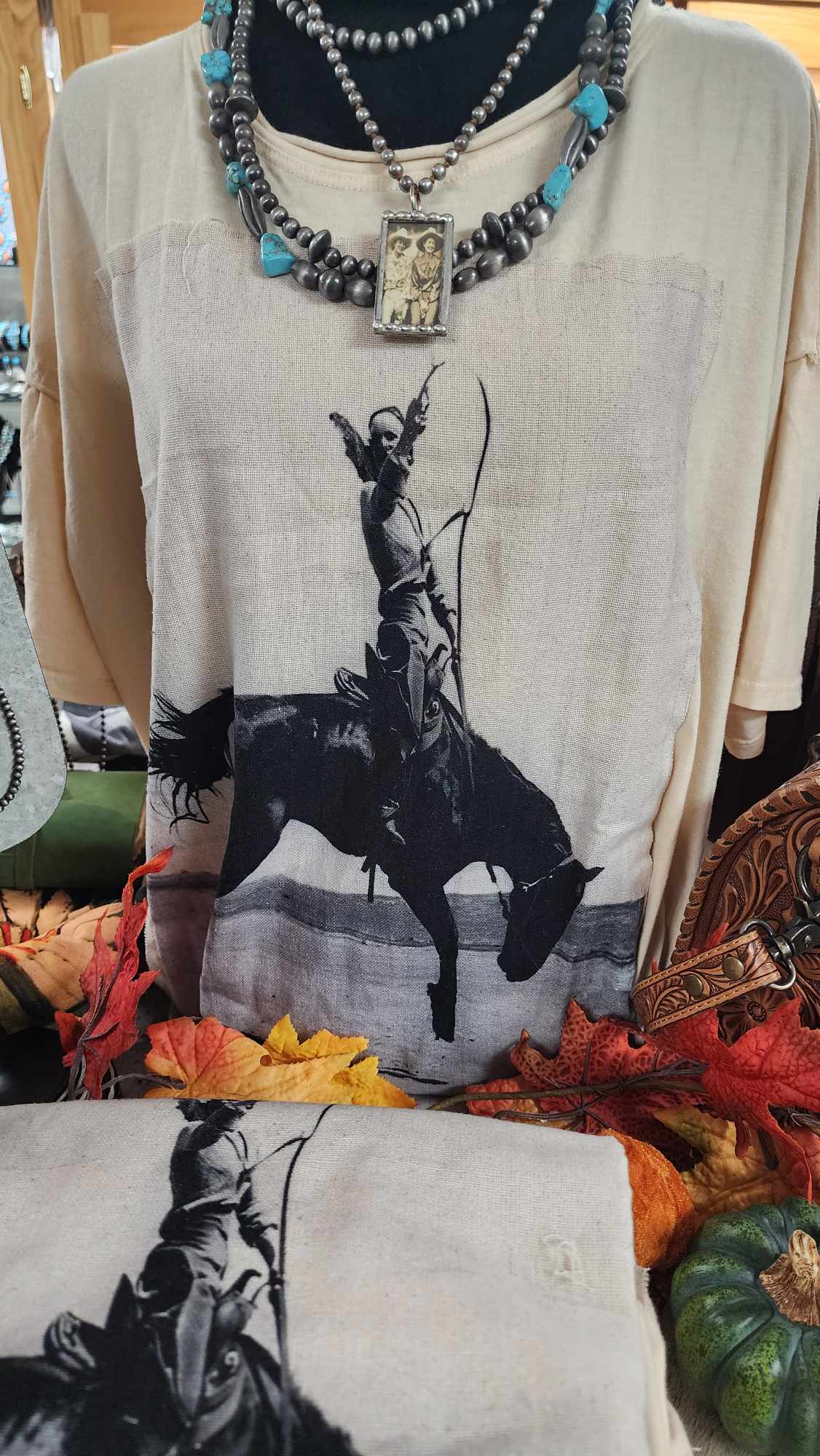Bucking cowgirl tshirt