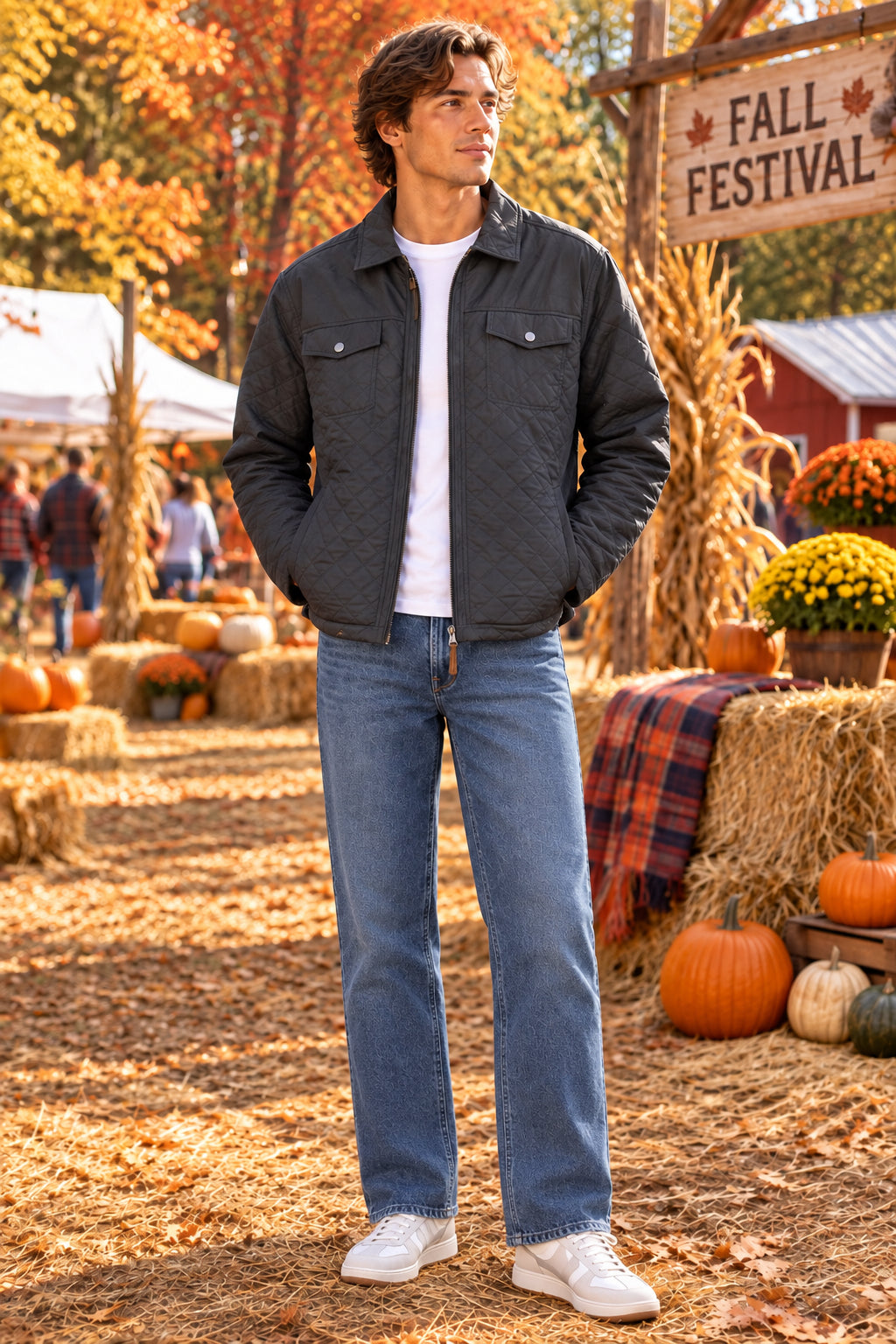 American Cattle Company dark gray quilted zip-up jacket. 