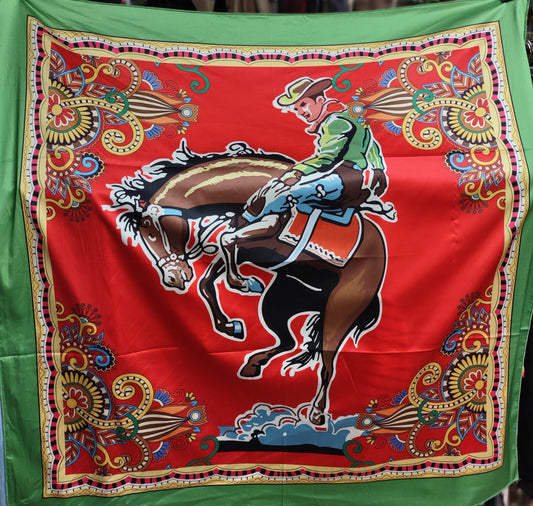 Scarf with Bronc Rider