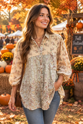 Easel 3/4 Sleeve Blouse