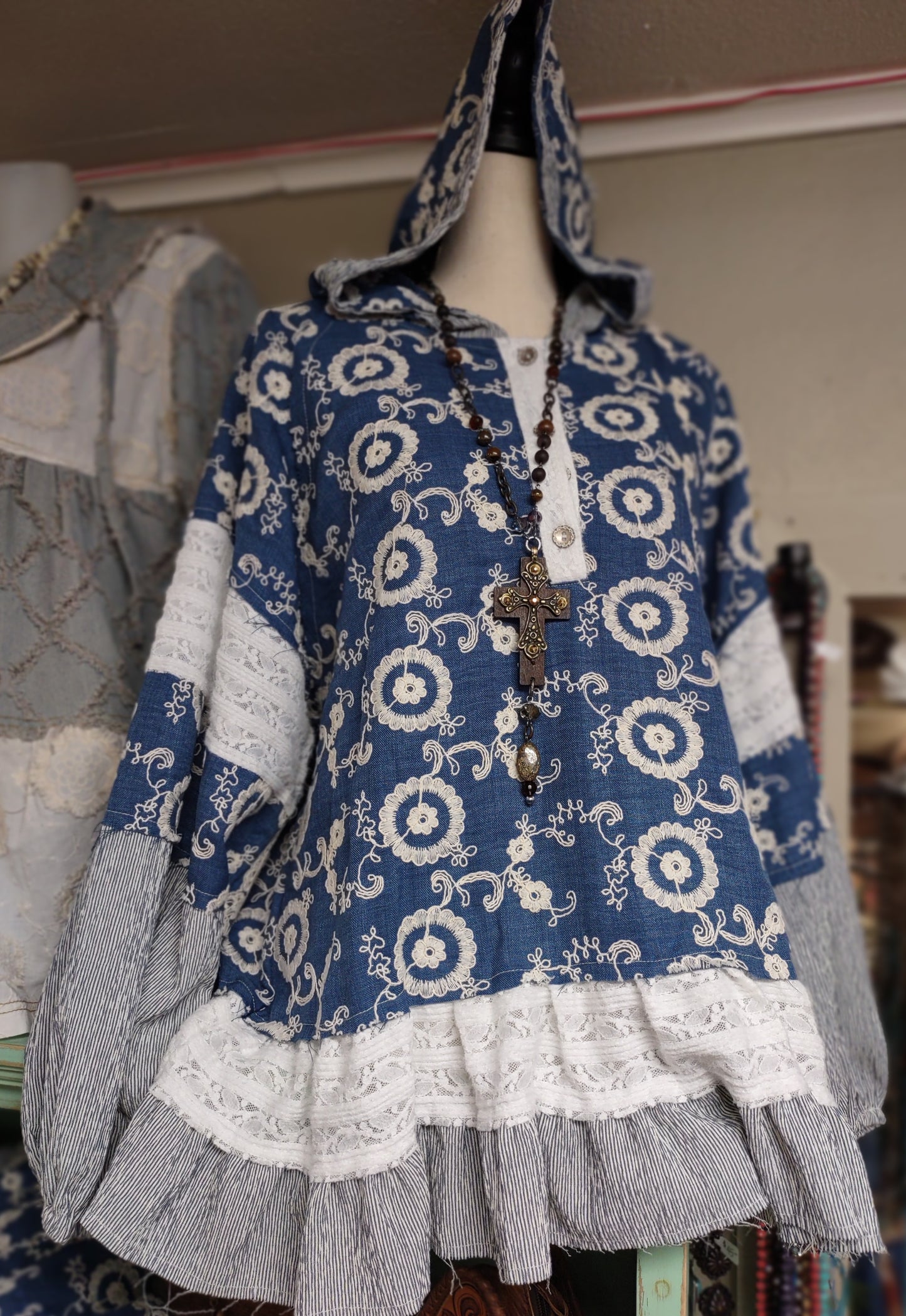 Embroidered Chambray Tunic