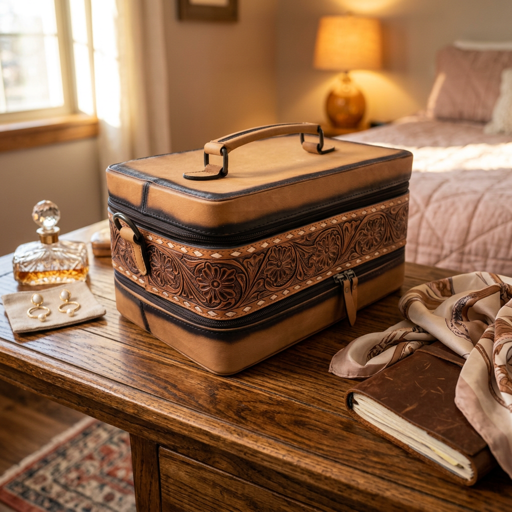 Esther Cowhide and Tooled Leather Bag – western handbag