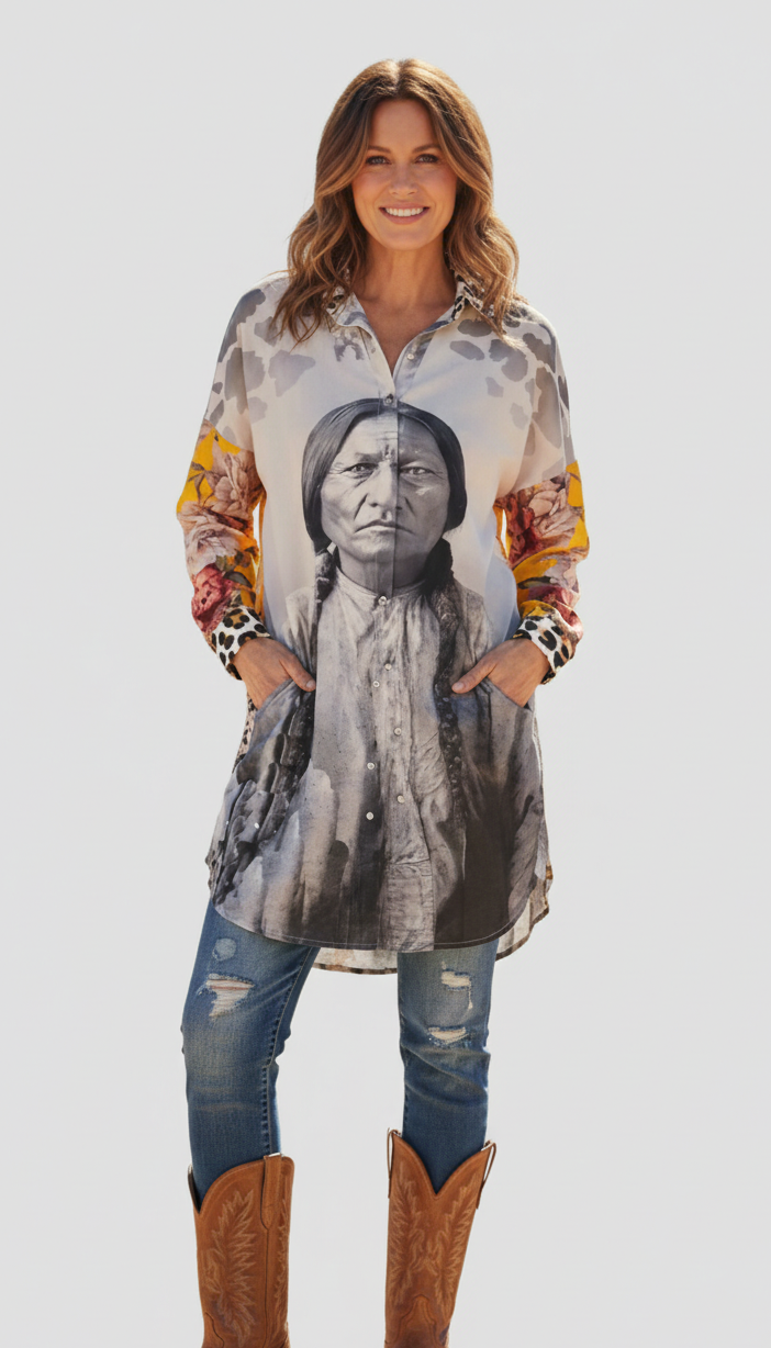 Indian with braids tunic