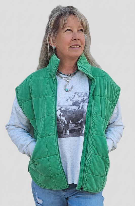 Quilted Vest (Green)