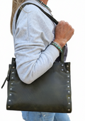 Zidana Green Leather Handbag