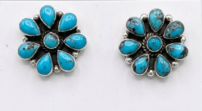 Turquoise Cluster Earrings