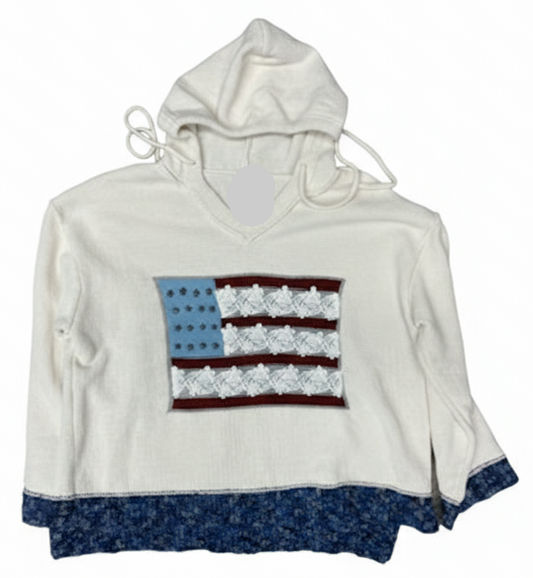 Hooded Sweater with American Flag