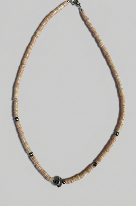 Conch Heishi and Navajo Pearl Necklace