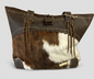 Pranee Brown and White Cowhide Purse