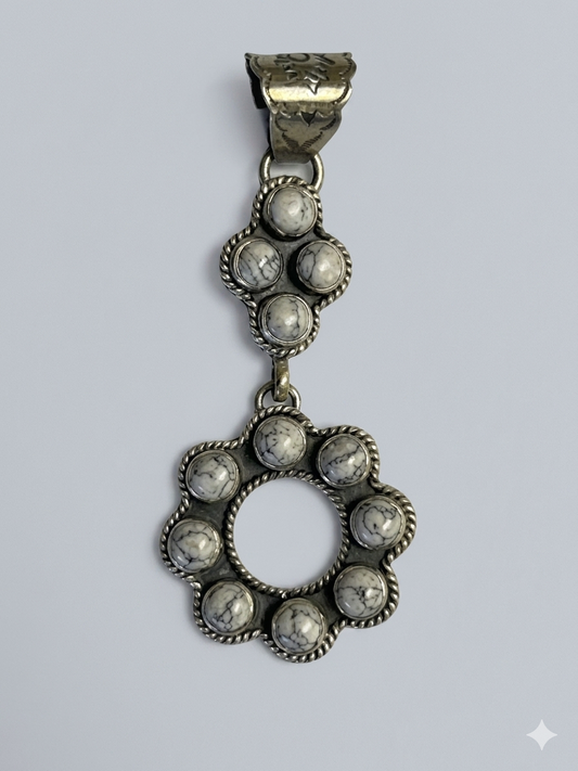 Sterling Silver and White Buffalo Pendant