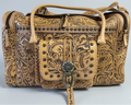 Tooled Leather Duffle Bag