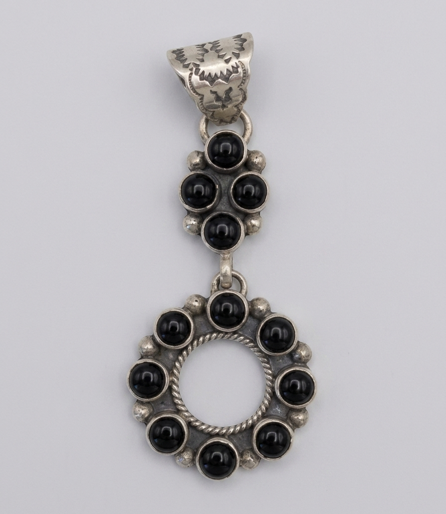 Sterling Silver and Onyx Pendant