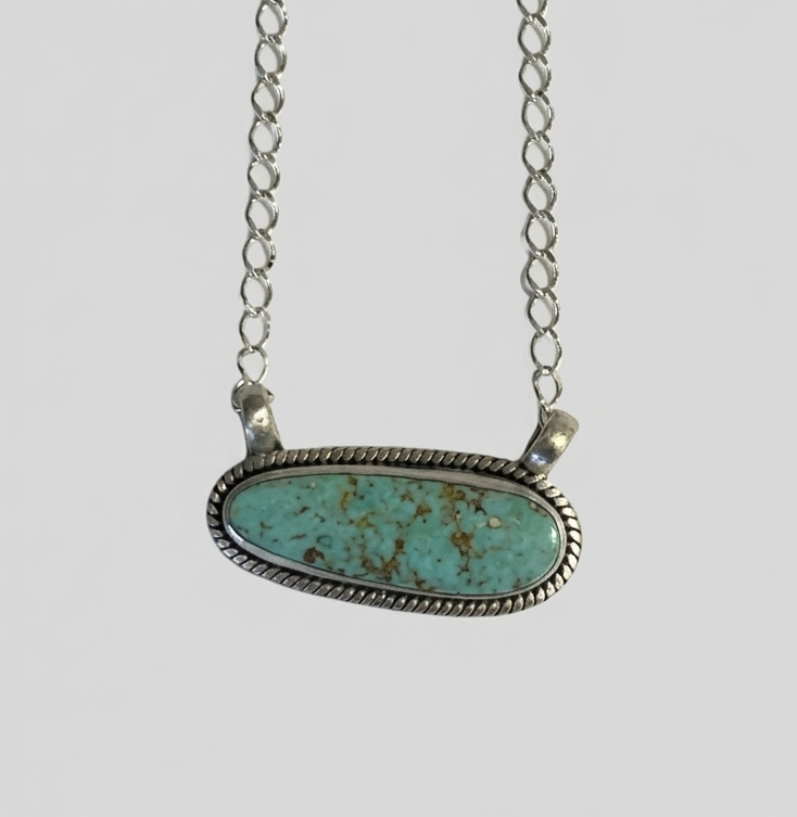 Kingman Turquoise Bar Necklace