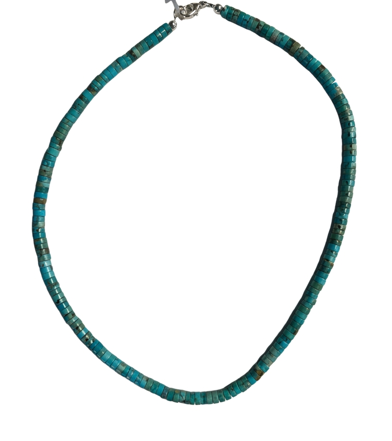 Turquoise Heishi Bead Necklace