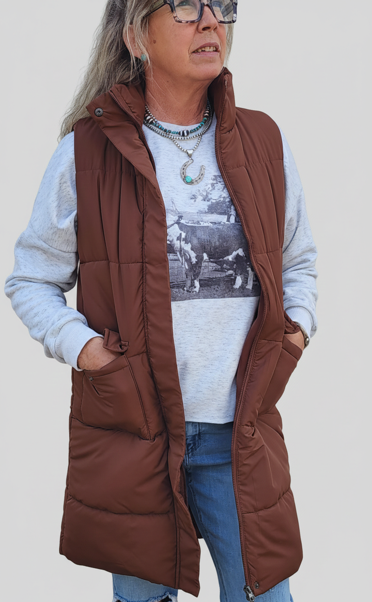 Puffer Vest Brown