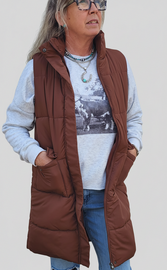 Puffer Vest Brown