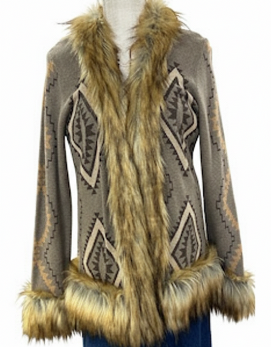 Tasha Polizzi Faux Fur Trimmed Sweater