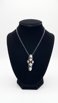 Handcrafted Sterling Silver Variscite & Pink Conch Statement Necklace