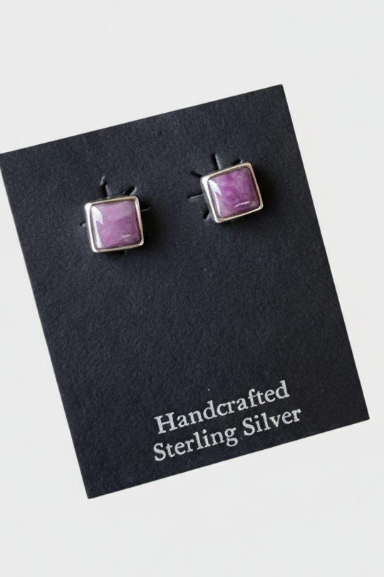 Purple Spiney Oyster Earrings