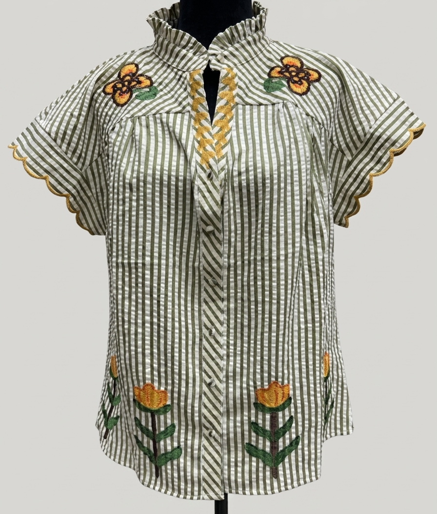 Umgee Embroidered Floral Blouse