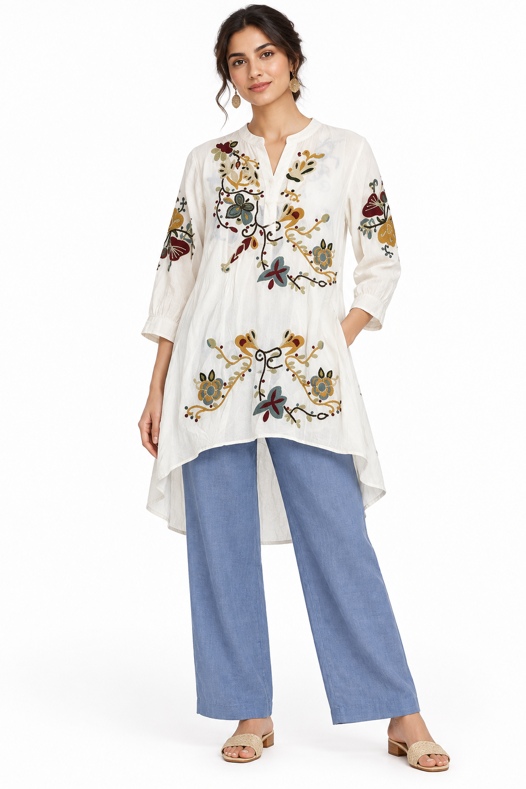 HiLo Embroidered Tunic – women's western blouse
