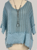 Blue Linen Blouse