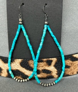 Corraine Smith Navajo Pearl & Turquoise Earrings