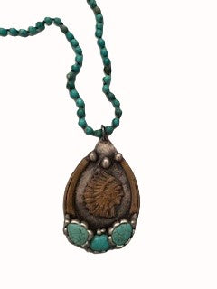Horseshoe with Indian Head Necklace