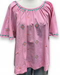 Easel's Pink Fiesta Blouse