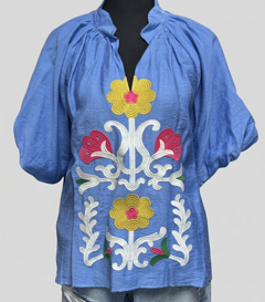 Umgee Bubble Sleeve Blouse