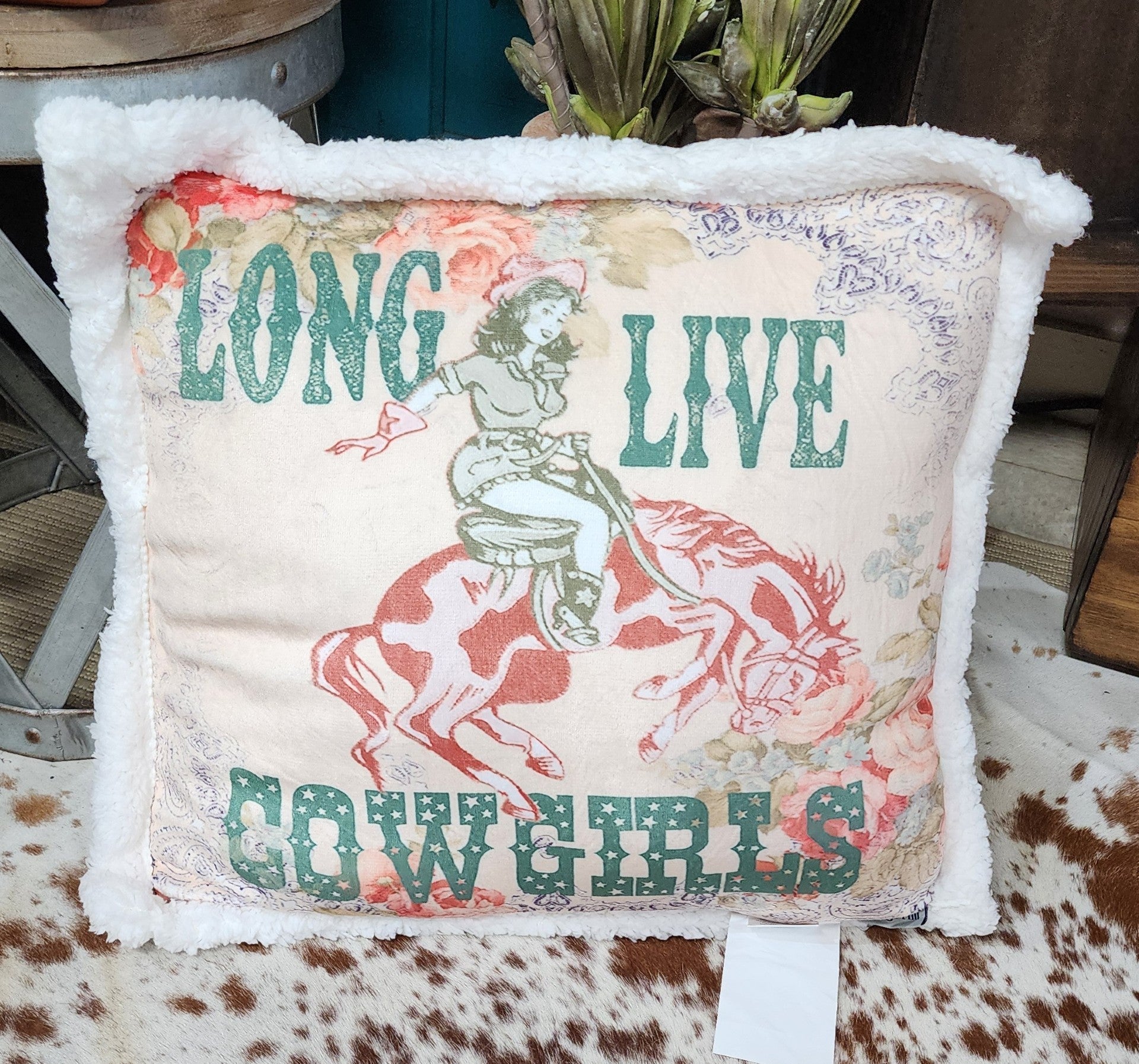 Long Live Cowgirls Throw Pillow