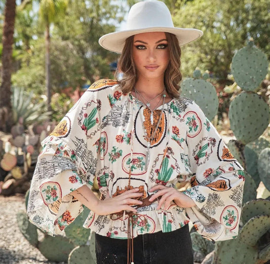 Southwest Bell Sleeve Blouse