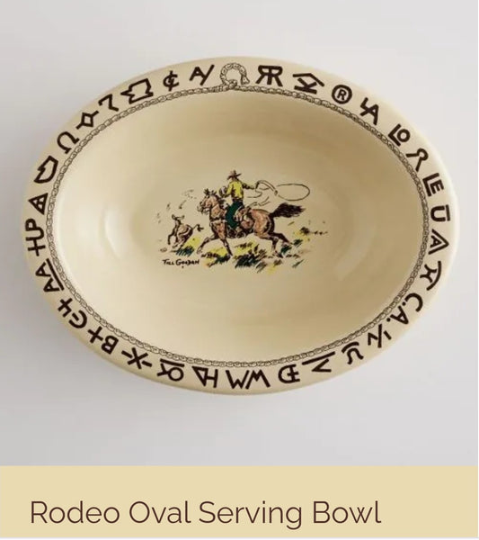 Rodeo China Oval Serving Bowl
