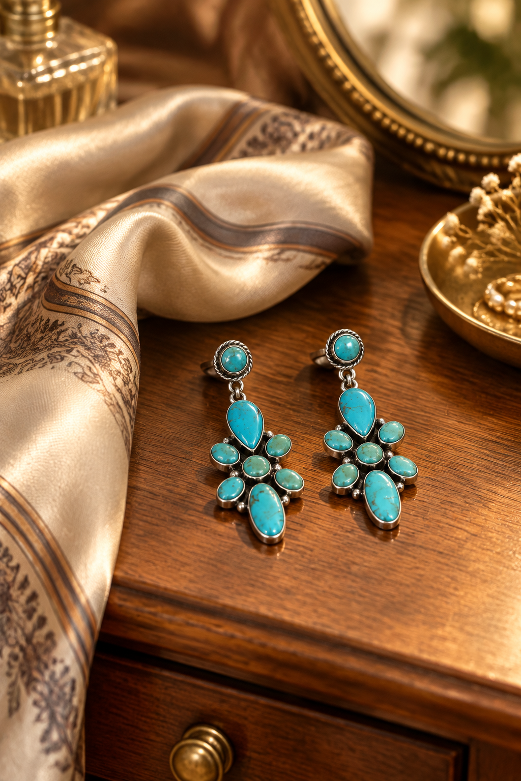 Turquoise Star Dangle Earrings