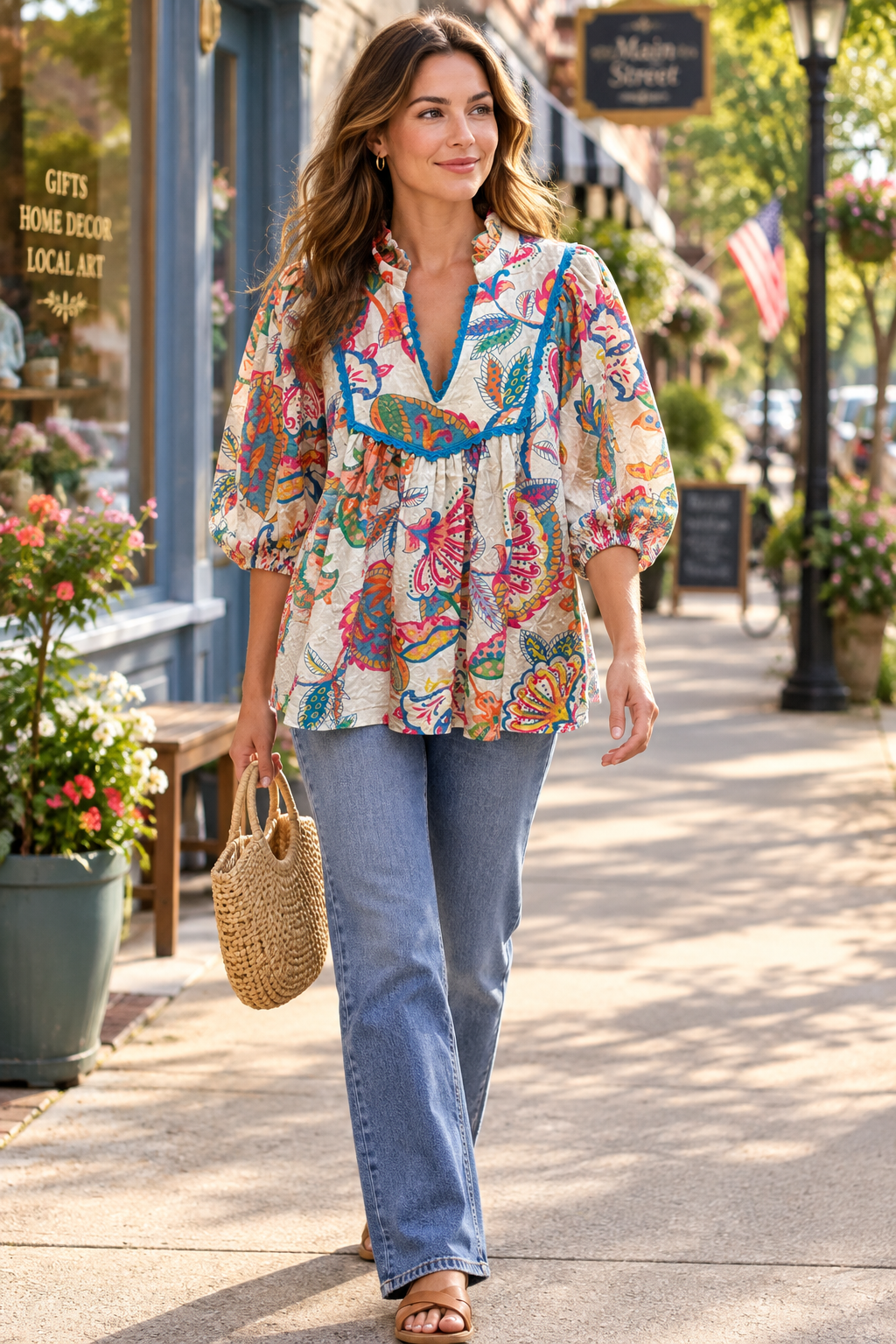 Umgee Embossed Blouse