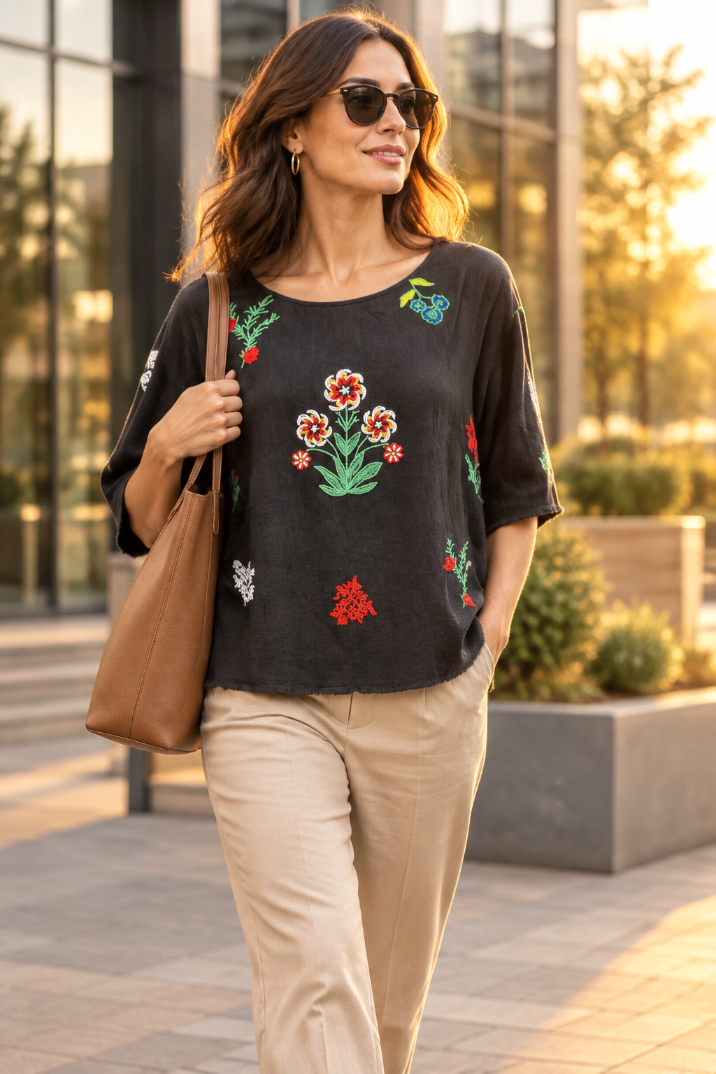 Umgee Embroidered Floral Blouse