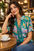 Umgee Lace Accent Blouse