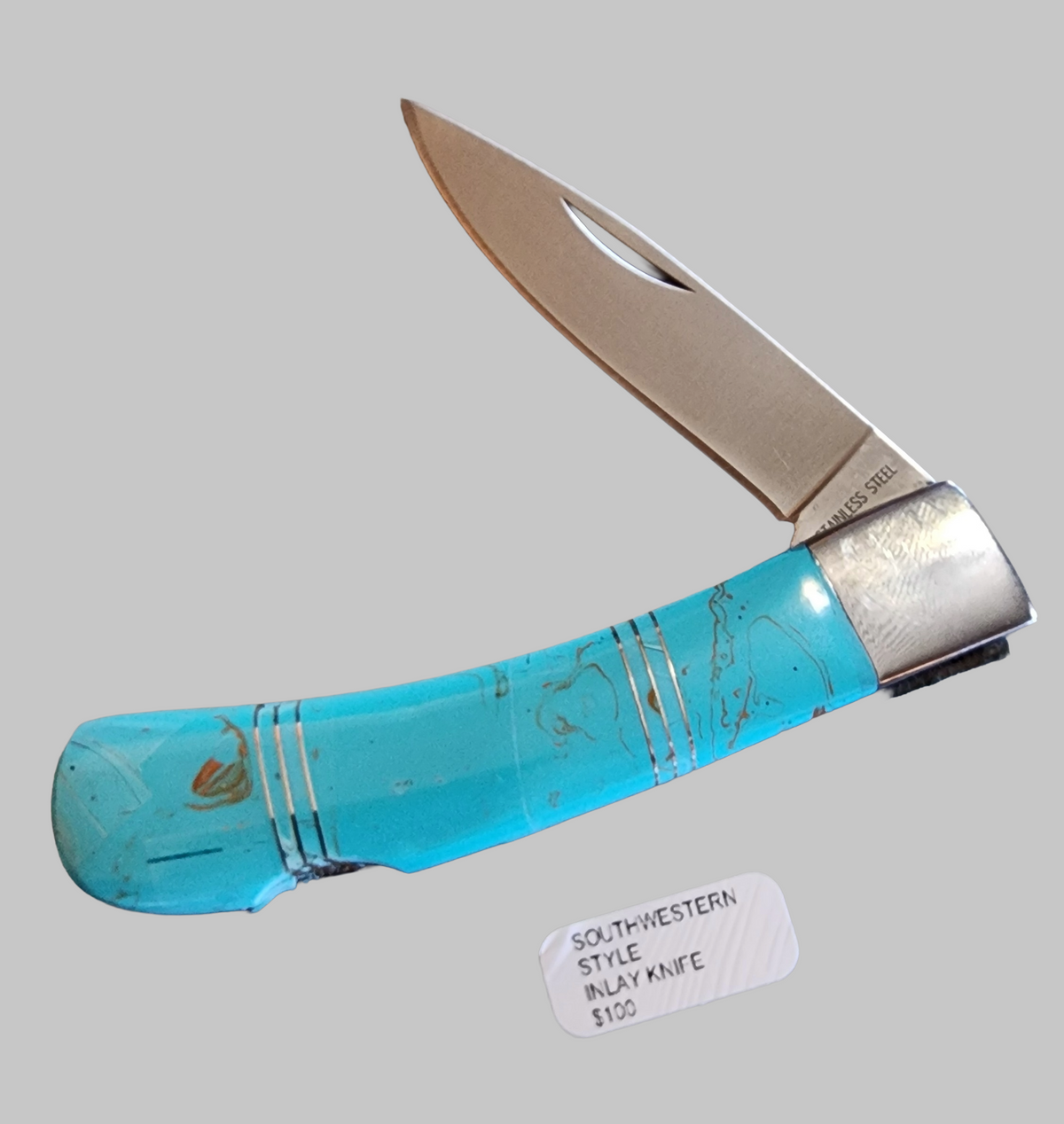 Southwestern Style Turquoise Inlay Pocket Knife