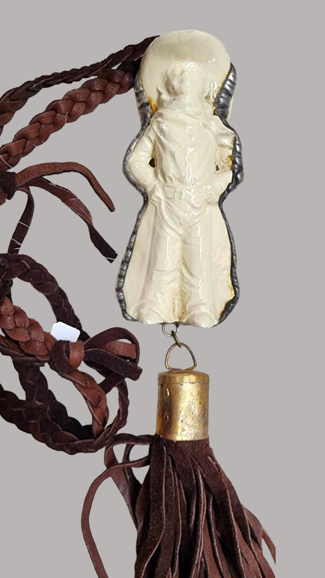 Vintage Ceramic Cowboy Necklace