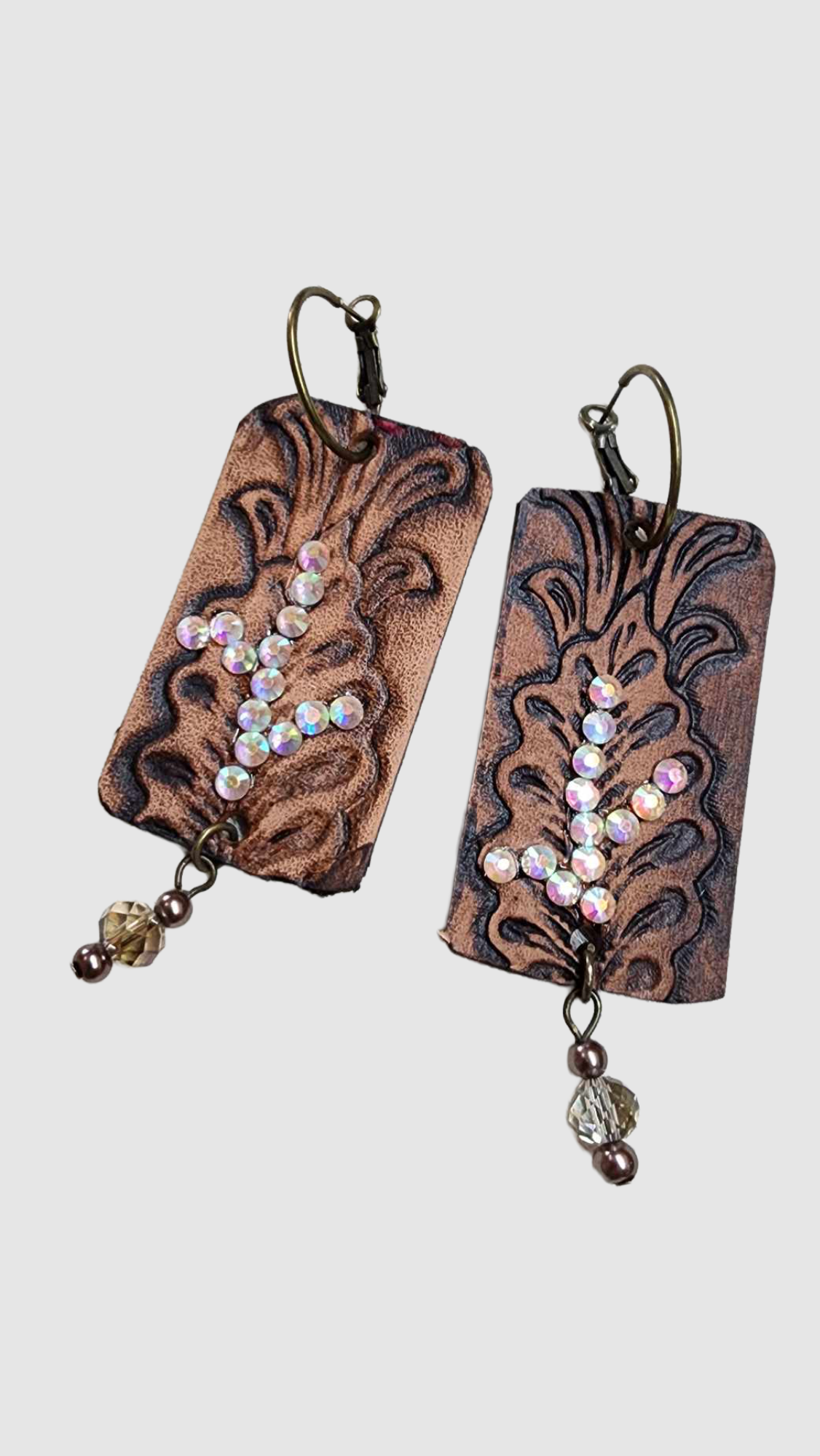 Leather Tag Earrings